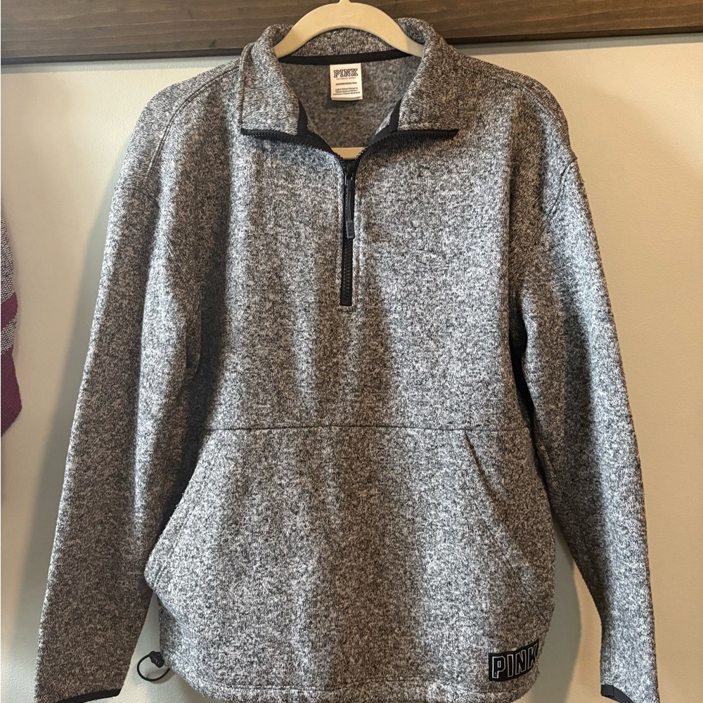 PINK Victoria's Secret Gray Quarter-Zip Extra Small
